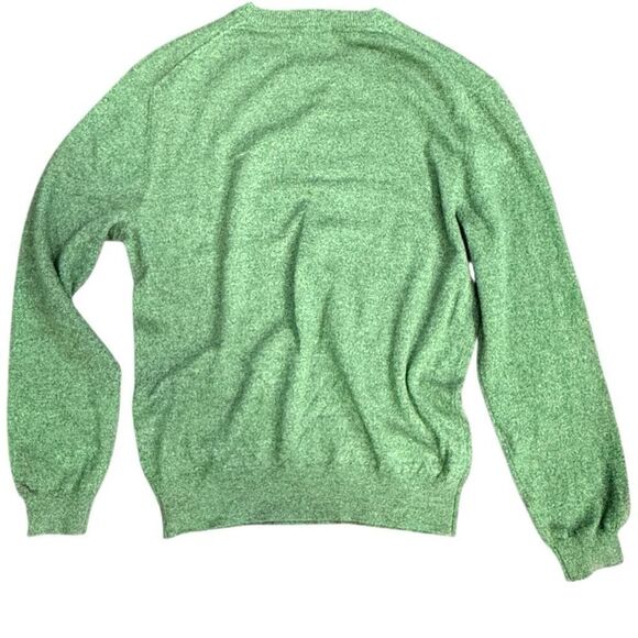 ALAN FLUSSER 100% Pure Cashmere Crewneck Sweater Green Men’s Classic Soft Luxury - Picture 3 of 8